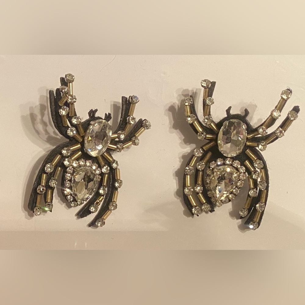 Large beaded spider earrings